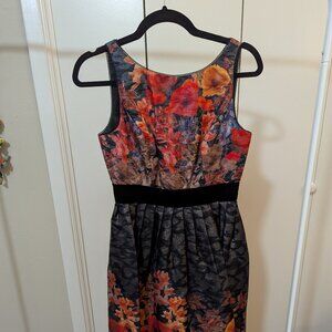 Adrianna Papell Dress - dark floral shimmer